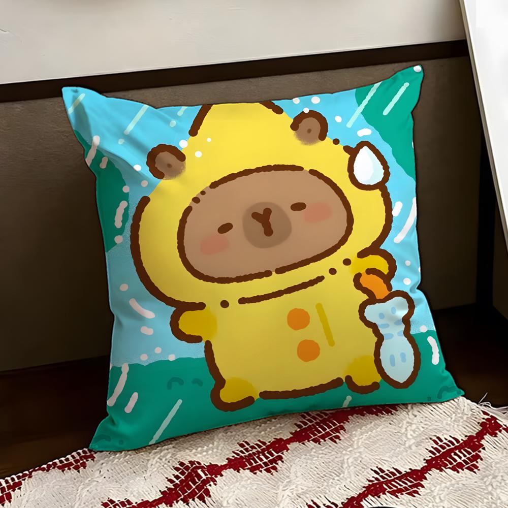 Cute CCapybara Cushion Cover Reversible Soft Durable Pillow Cover Home  Car MultiScene Use for Daily Comfort