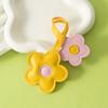 PU Leather Sunflower Bag Pendant Contrasting Bag Pendant Five Petal Flower Keychain  Car Accessory