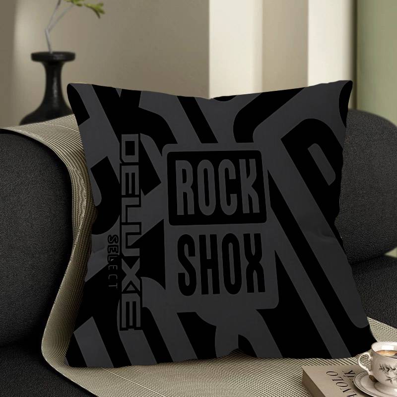 R-Rock-Shox Mountain Bike Personalized Pillow Dust Cover Bedroom Kids Party Decoration Pillowcase Birthday Children Gift Peach skin 18*18(CM)-1Pcs