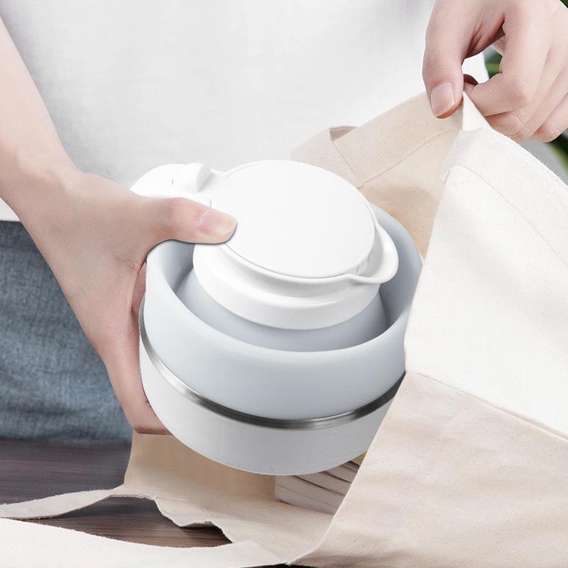Portable 1.2L Electric Folding Silicone Kettle with Auto Power-Off & Stainless Steel Elements