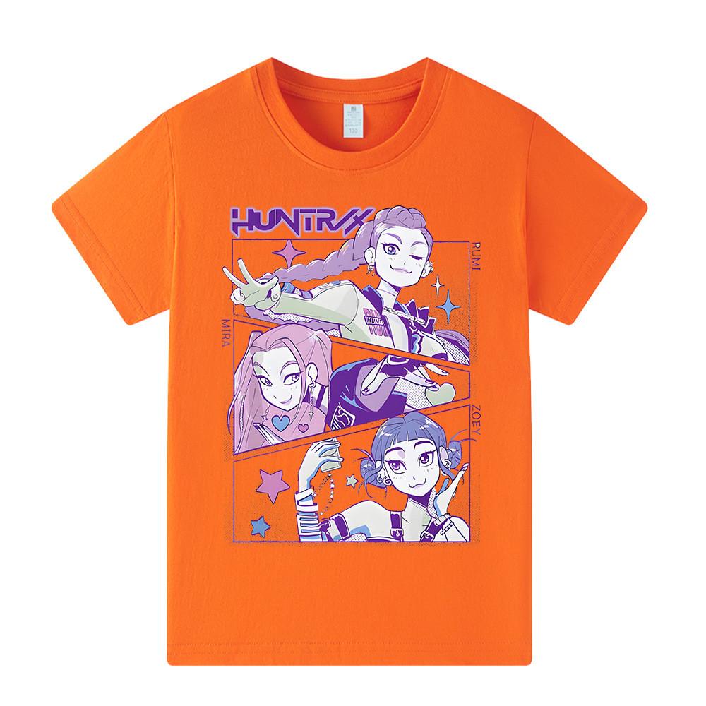 A1196 Kids Boys Girls Kpop Rumi Zoey Mira Print Short Sleeves T-shirt