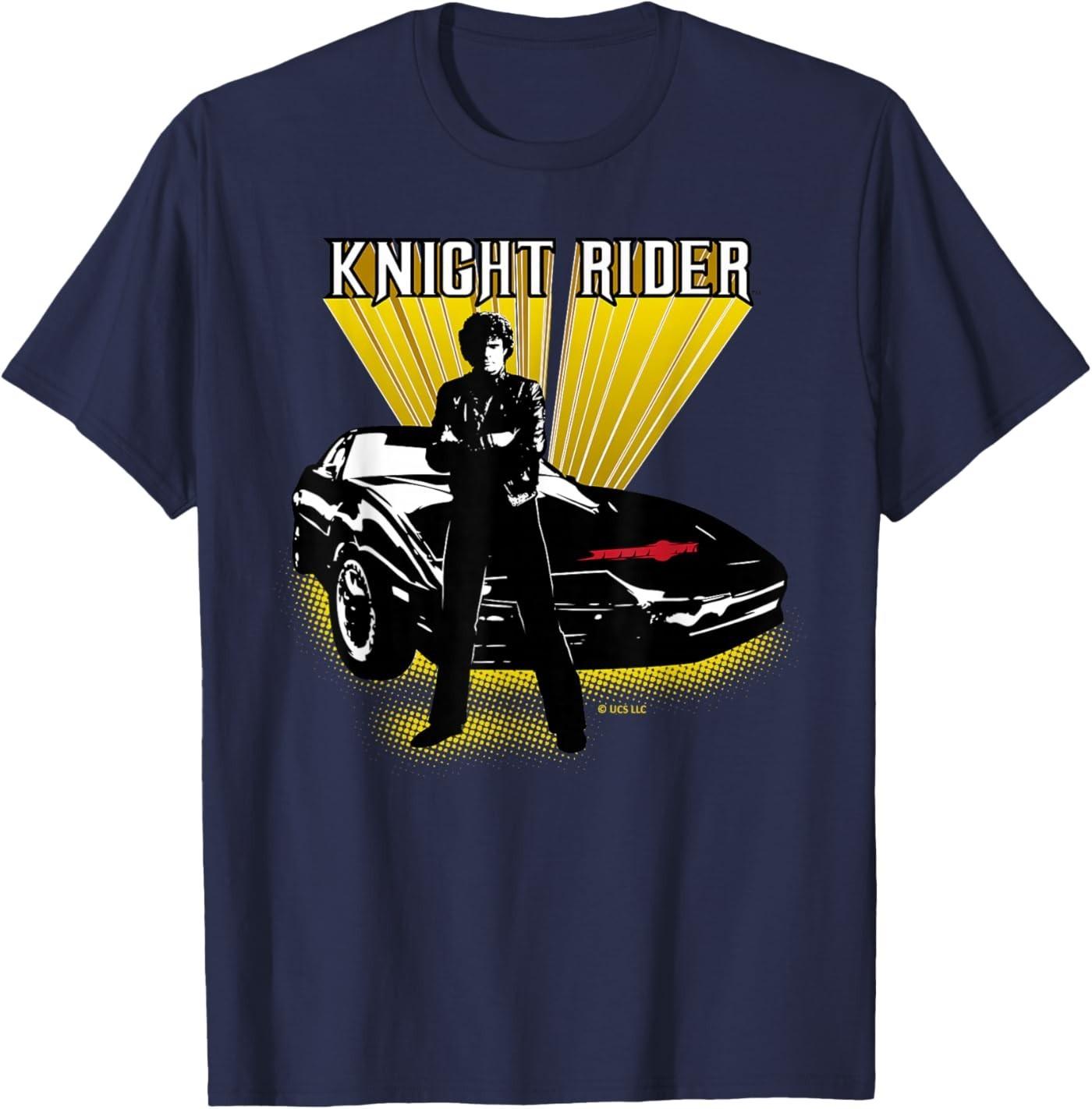 Knight Rider Classic Retro Vibes Art Navy Blue T-Shirt XL