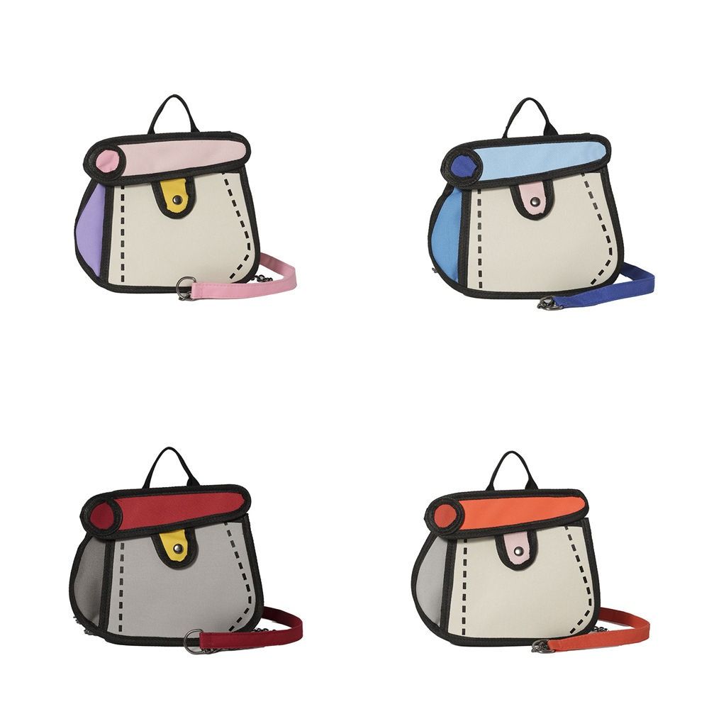 2D Anime Chain Shoulder Bag Cartoon Line Painting Messenger Bag Simple Comic Crossbody Bag Travel