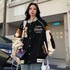 Jaqueta bomber vintage feminina, jaqueta de beisebol do time do colégio, harajuku, moda coreana, uniforme universitário, streetwear de grandes dimensões, y2k