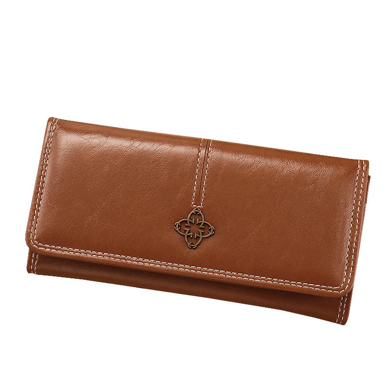 Multifunctional 0% off student handbag wallet women's long retro zipper large capacity multi-card change bag