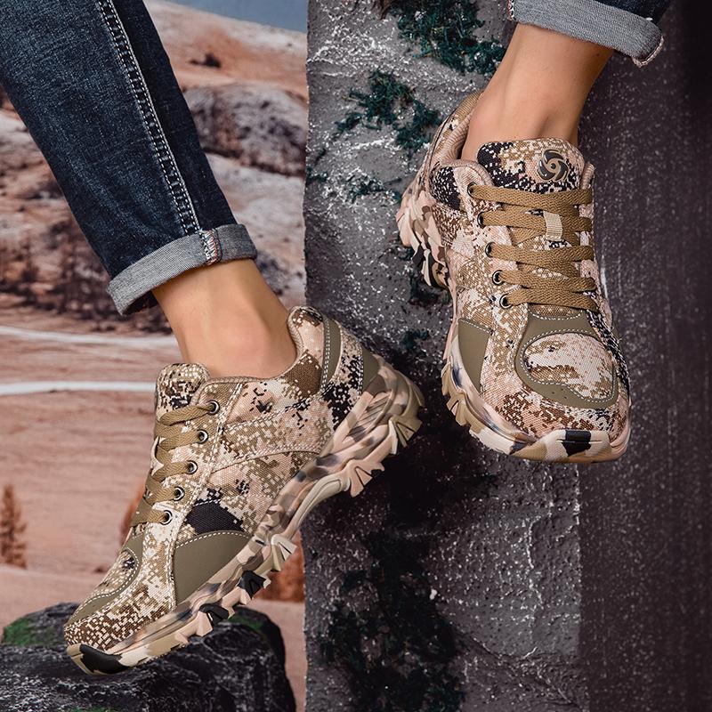 Fashion Men's Camouflage Hiking Shoes Non-Slip Outdoor Trekking Sneakers Man Comfortable Wear-Resistant Climbing Shoes For Men