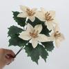 Plastic Plants Christmas Artifical Flowers DIY Accessories Reusable Simulated Flowers Bouquet Creative with 5 Forks