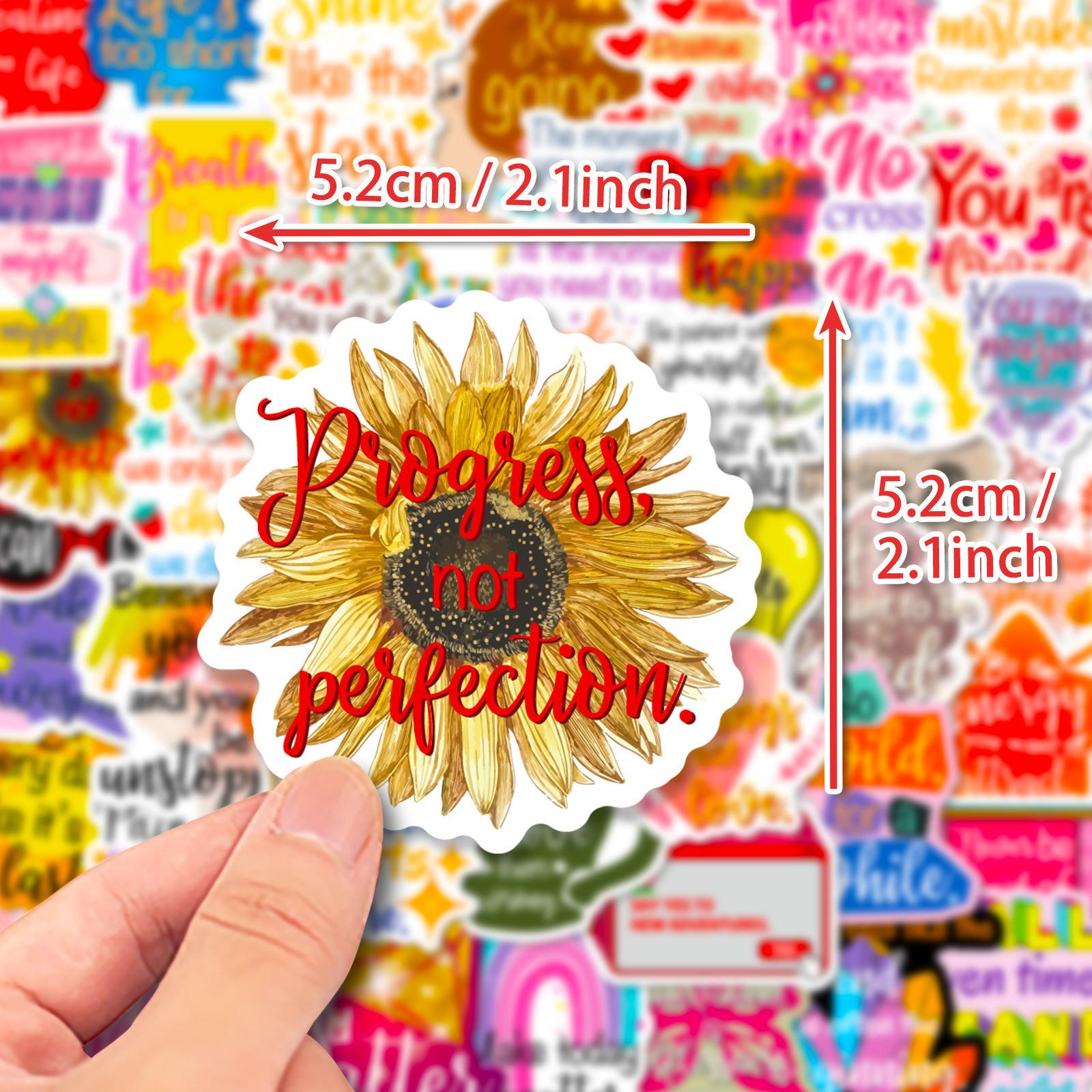 50 New Products Lamp Bulb English Text Decals English Slogans Short Sentences Ins Wind Decals Diy Hand Note Stickers