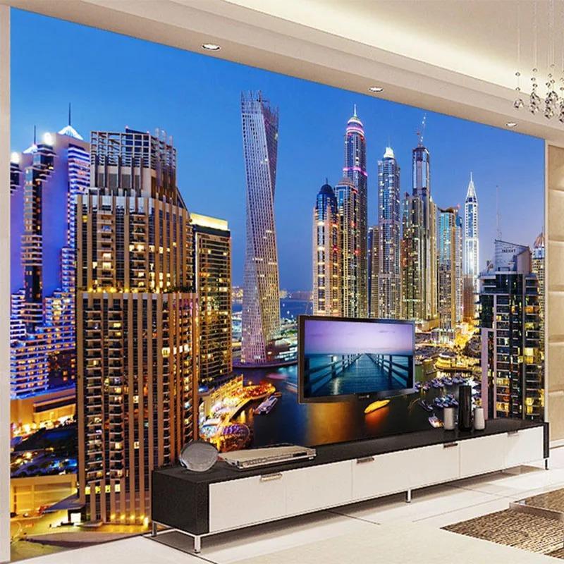 3d Duvar Kağıdı Güzel Gece Manzarası Duvar Resmi Oturma Odası TV Kanepe Ofis Arka Plan Duvar Freski