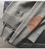 2023 Men's Trendy Thickened Korean-Style Sweater: Handsome, Versatile Knit Patch Design