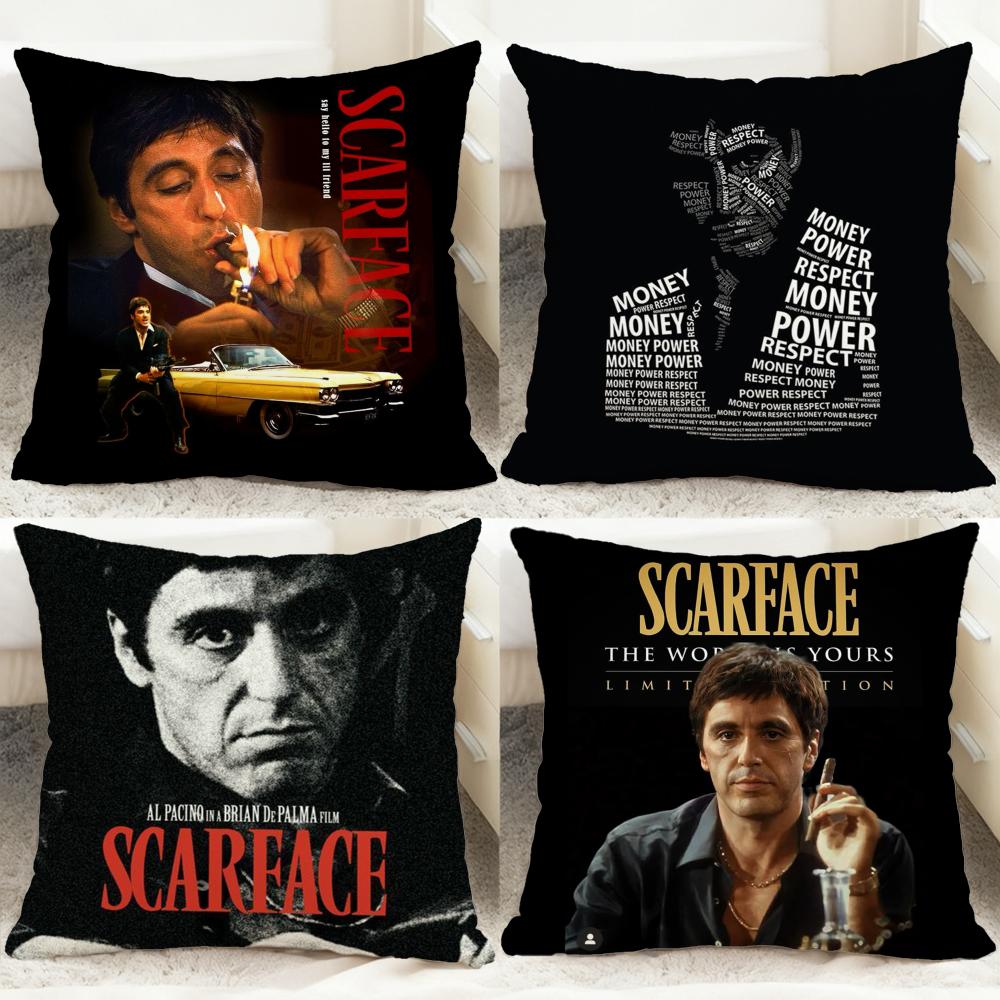 Movie S-Scarface Cushion Cover Comfortable Reversible Pillow Cover Ideal for Car Sofa Bedroom & Beyond