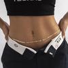 Double-layer Minimalist Metal Hip-hop Snake Bone Chain Body Chain, Sweet and Cool Sequin Spice Girl Waist Chain