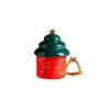 Creative Ceramic Christmas Tree Mug with Lid - Ideal Gift for Girls, Couples, or Office Tea Time
