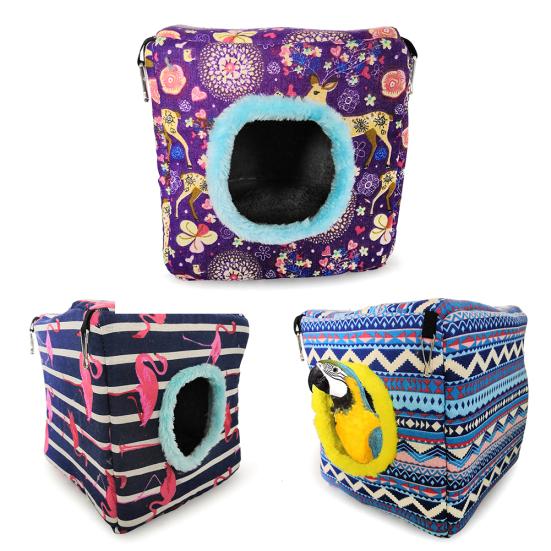 Pet Bird Parrot Winter Warm Flamingo Sika Deer Hanging Nests Hammock House Bed