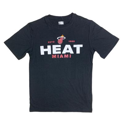 Resmi Lisanslı NBA Miami Heat Pamuklu-Polyester Kısa Kollu Tişört (Siyah, XXL) Üniseks Tişört