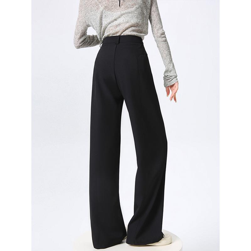 Women's High-Waisted Gray Wide-Leg Trousers - Spring/Autumn 2025 Collection