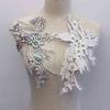 Luxury 3D Embroidered Crystal Rhinestone Wedding Patches Sew-On Flower Shape Decorations for Clothes Twill Fabric