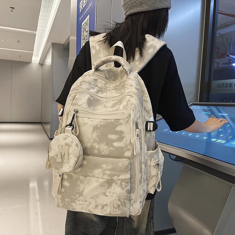 Schoolbag Unisex Kids Green Backpack Girls Junior High School Leisure Travel Large Capacity Fashion Tie-Dye Backpack College Style High School Student School Bag