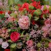 Uflower Artificial Flower Wall Roll-Up Green Fabric Floral Backdrop - Wedding Event Party Decor Curtain