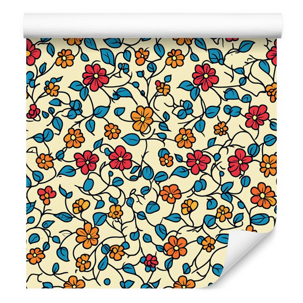 Beige and Cream Flowers Wallpaper for Living Room and Bedroom 50x1000
