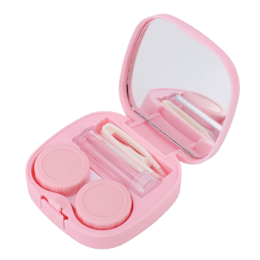Contact Lens Case Travel Size Eye Colored Contacts Lenses Applicator Remover Tool Kit with Mirror Bottle