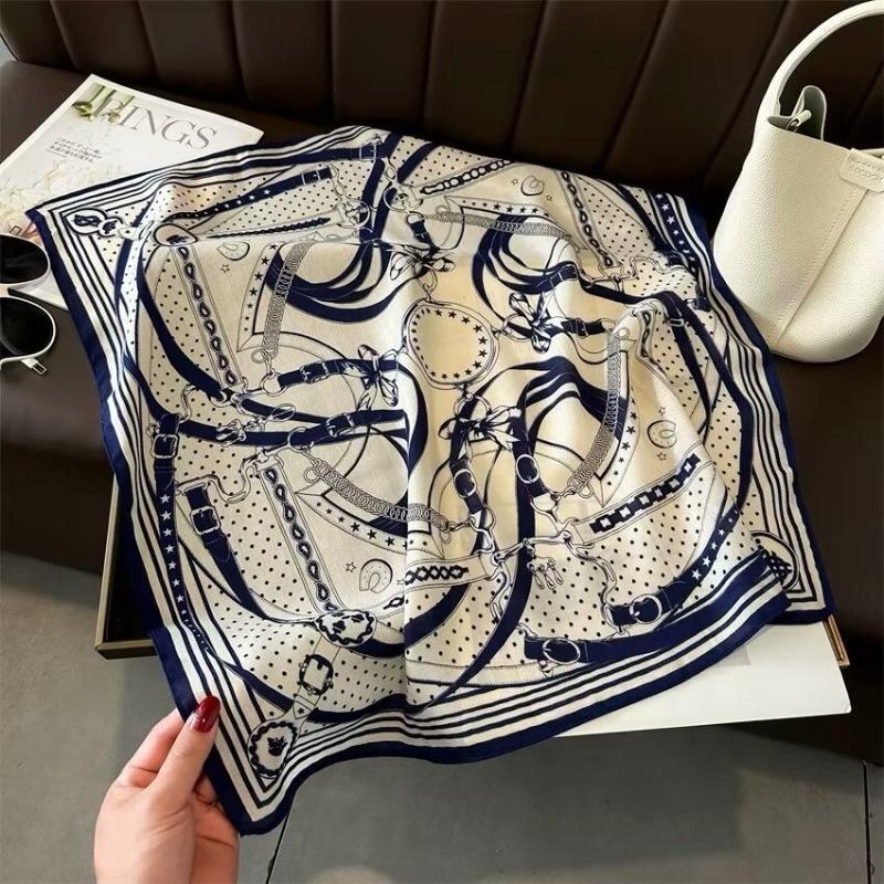70 silk scarf square scarf high sense fashion versatile professional simulation silk small scarf versatile printed women's silk scarf