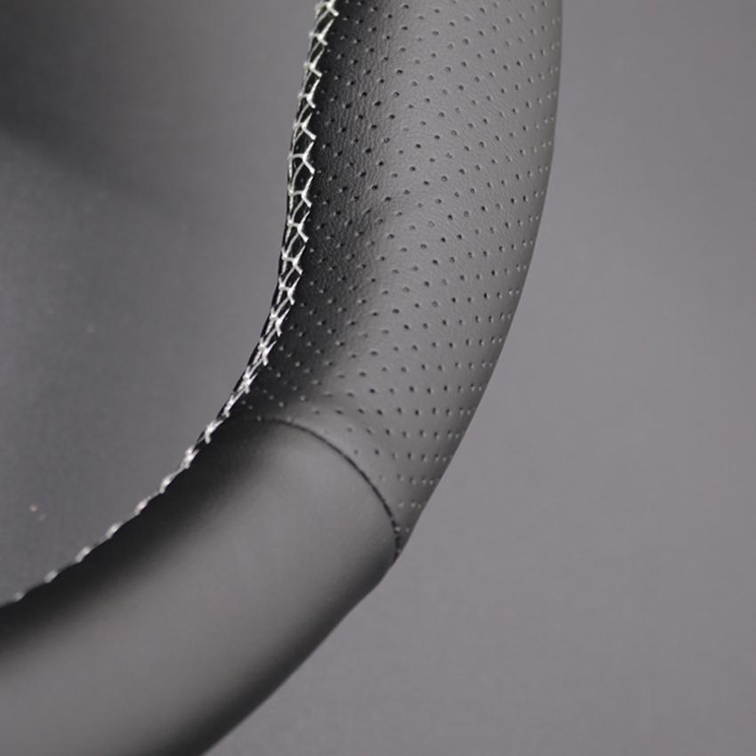 Schwarzes PU-Kunstleder, handgenähte Auto-Lenkradabdeckung für Peugeot 308 308 CC SW 2007-2015 RCZ 2010-2015 3008 5008 2009-2017