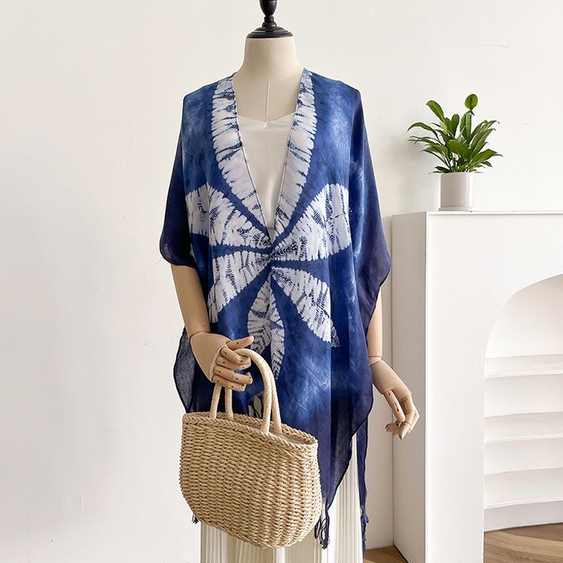 

Летний шарф Персонализированная печать Хлопково-льняная шаль Этнический стиль Одежда Шарф Дорожная накидка 90