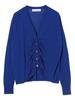 Caranciel Gathered Knit Hand One Size Women's Silk-Blend Cardigan, Washable, Blue, 616200002,