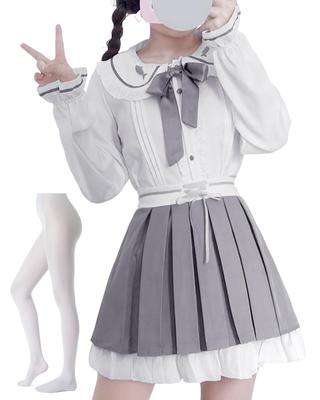 [JIURUN] Uniform One Piece Lolita Cosplay Gymnasieflicka Crossdressing Lolita Kläder Stor Storlek Mori Girl One Piece Uniform Blazer Kjol JK