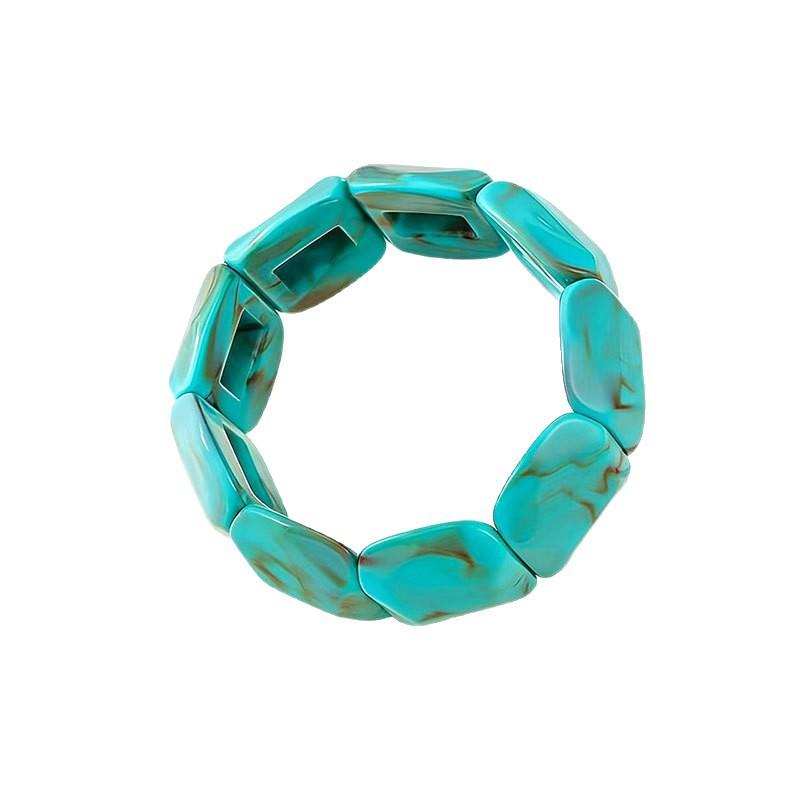Color Smudged Acrylic Splicing Beaded Elastic Bracelet Exaggerated Personality Bracelet High-End Bracelet