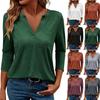 Women's Casual Fashion Sexy Comfortable V-Neck Seven Sleeve Top