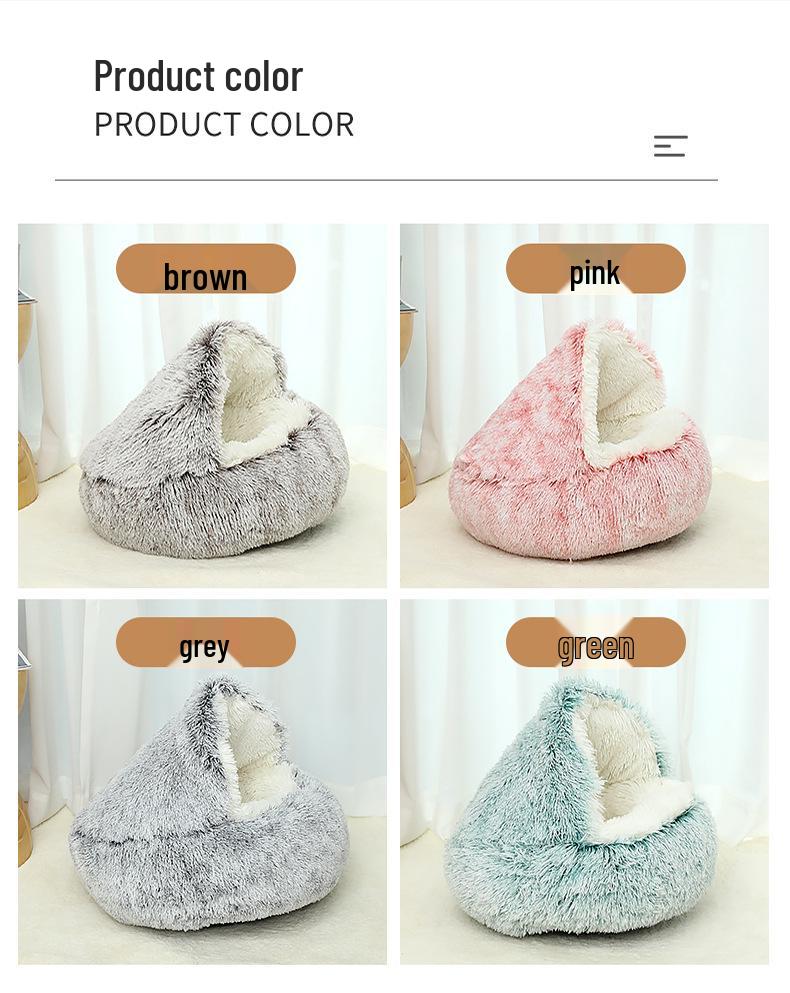 Cozy Winter Plush Pet Bed for Cats and Dogs - Deep Sleep Mat and House