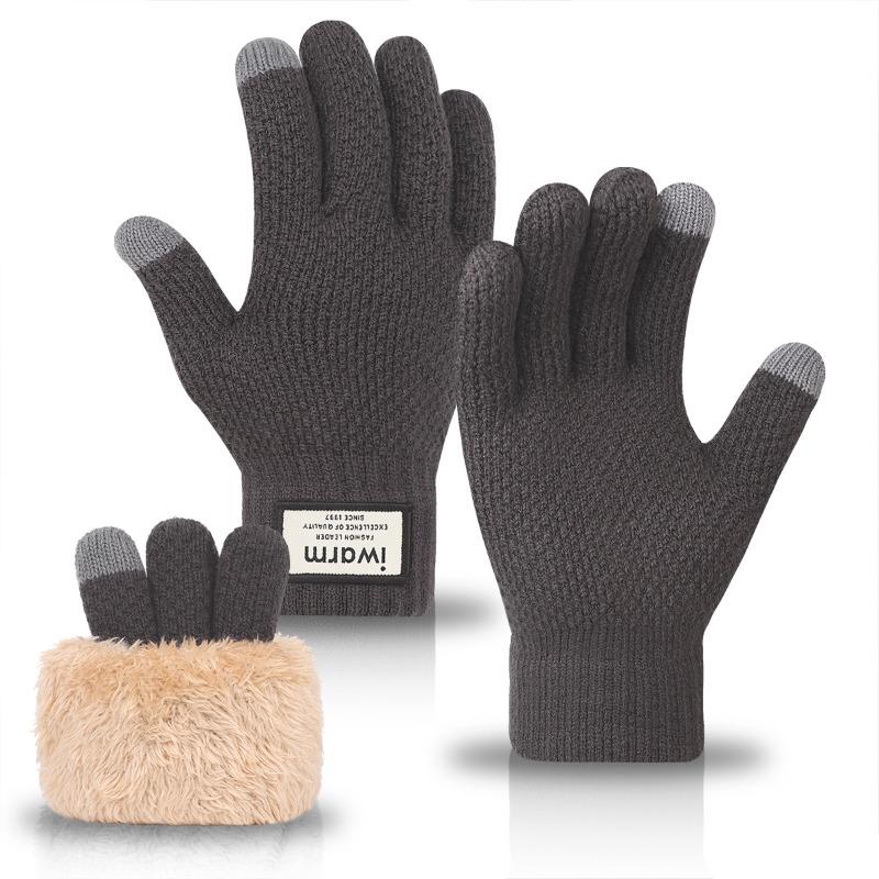 Meier Touchscreen gloves - men s and women s winter knitted outdoor cold weather warm wool gloves one size 23cm