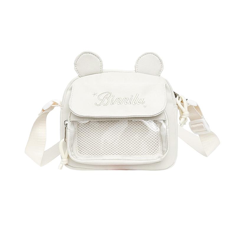 Japanese Style Kawaii Bear Girls Ita Crossbody Messenger Bag Clear Window Pins Display Female Small Itabag Cell Phone Purse
