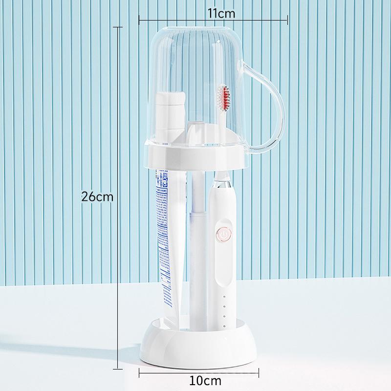 

Держатель зубной щетки с пылезащитным чехлом, дренажный дизайн, пластиковый многофункциональный органайзер для ванной комнаты для чашек, предметы первой необходимости для дома белый