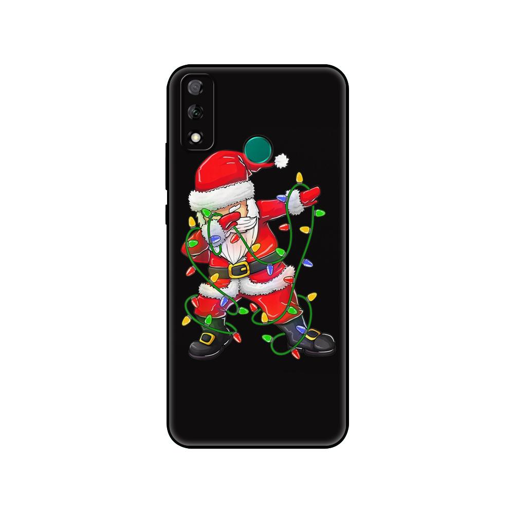 Schwarze TPU-Hülle für Huawei Y9S Y6S Y8S Y5P Y7P Y8P Hülle für Huawei Y5 lite Prime 2018 Y6 2019 Cover Weihnachtsgeschenk Santa
