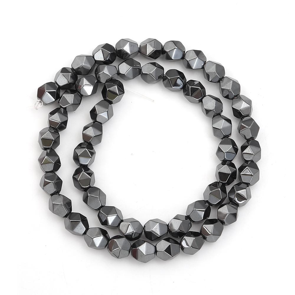 2-10mm Natural Hematite Stone Beads Black Faceted Loose Spacer Beads For Jewelry Making DIY Crafts Bracelet Necklace Accessories
