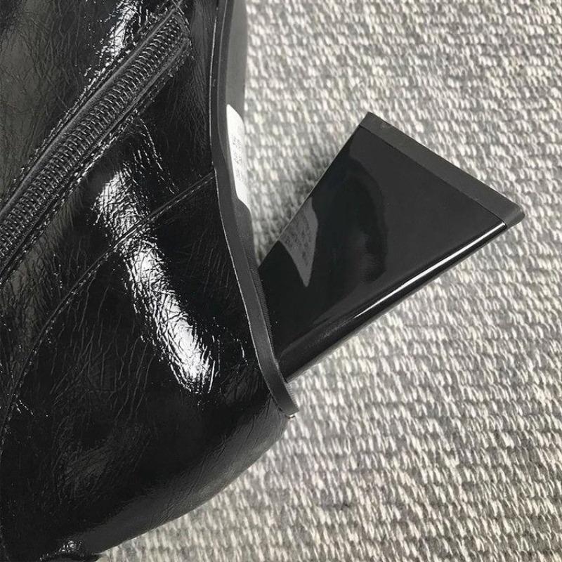 2025 New Square Toe Ankle Boots,Women Strange High Heels BotasFashion Winter Shoes BootiesSize 35-40Black