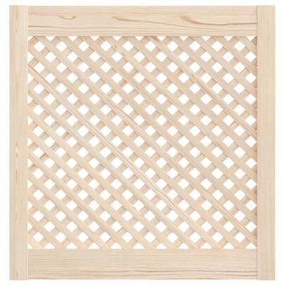 Cabinet Doors 2 Pcs Grid Design 59.5 X 61.5 Cm Solid Pine Wood