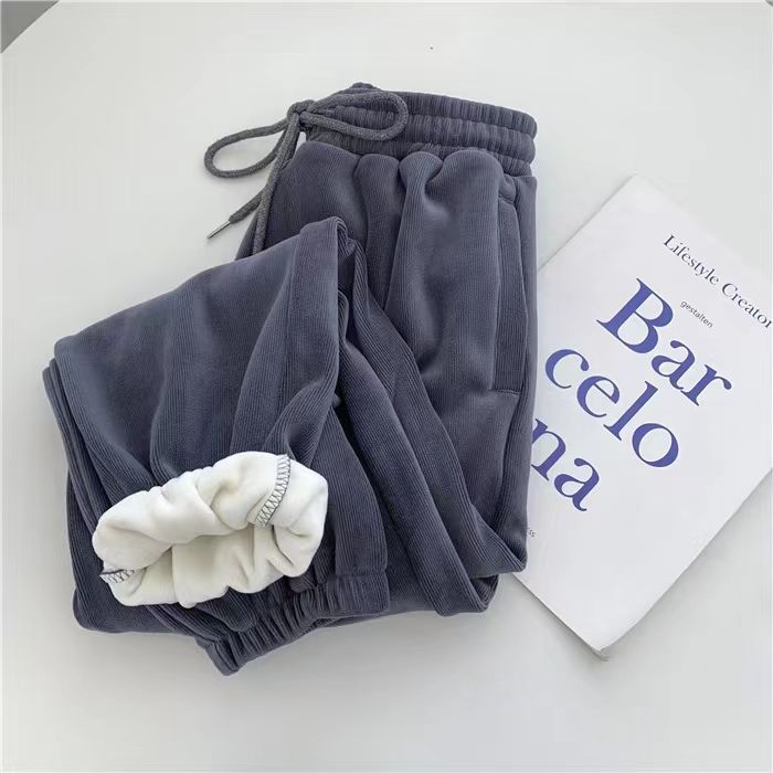 Autumn Winter Women Casual Sports Pants Fashion Fleece Warm Sweatpants Baggy Thick Joggers Trousers Female Sporting Clothing