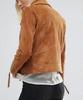 Designer Handmade Genuine Suede Leather Jacket Women's Brown Motorcycle Biker Casual