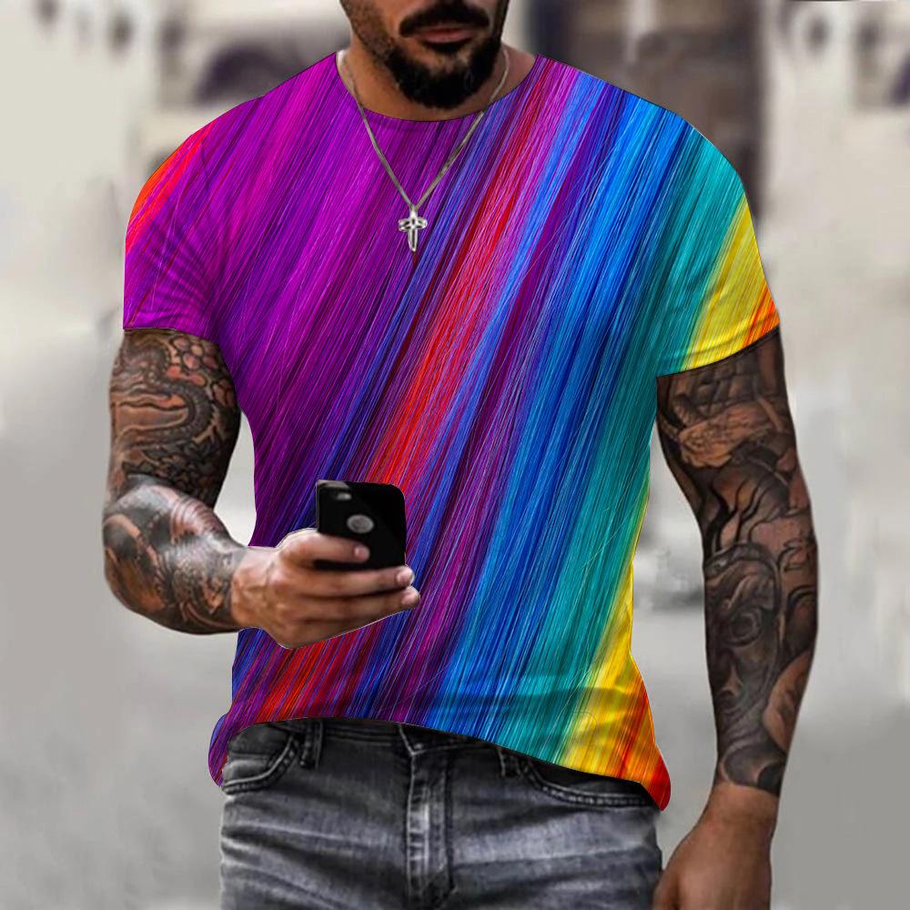2023 Color Graffiti Print 3DT-shirt Men and Women, Animal 3d Digital Print Summer Short-sleeved T-shirt