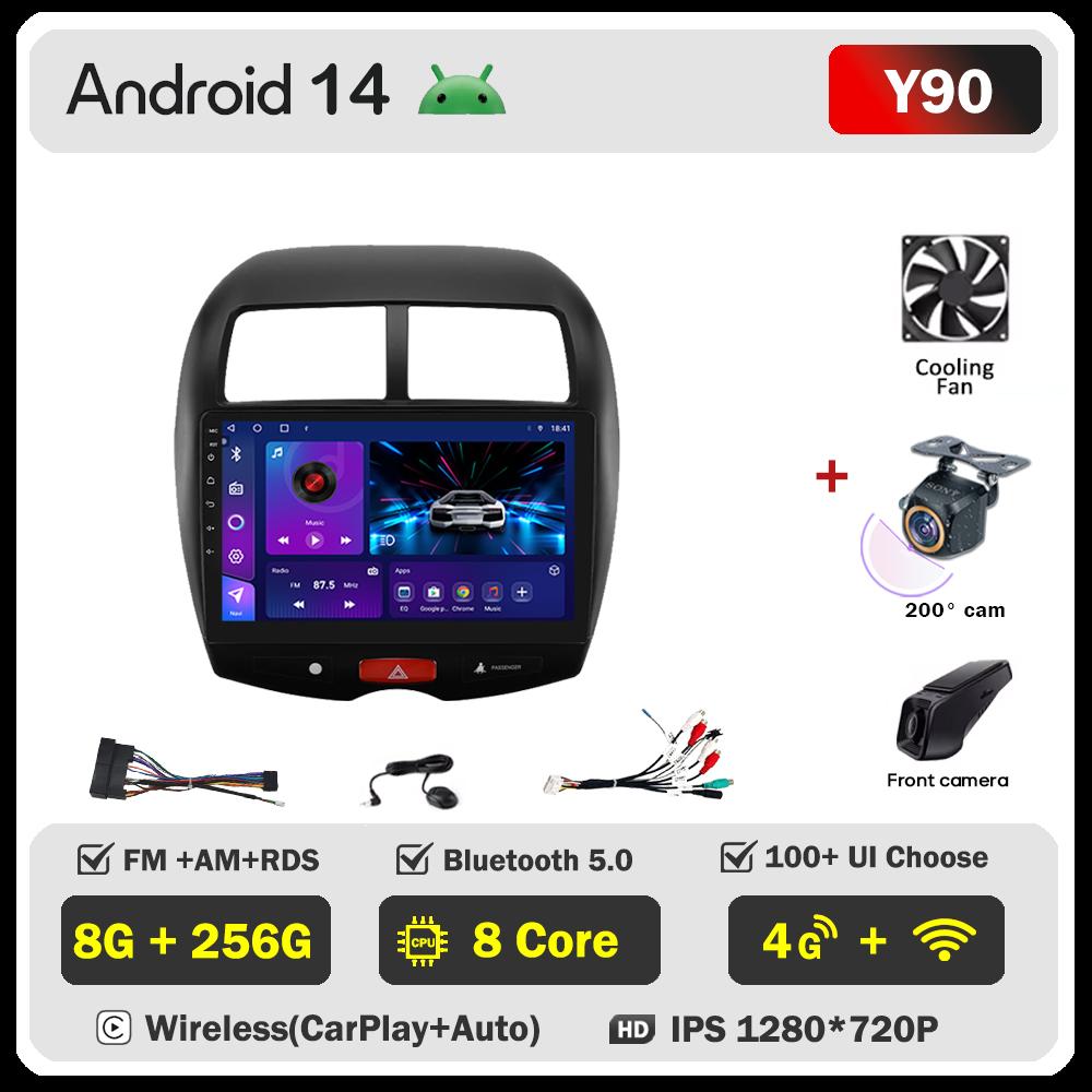 Android 14 For Mitsubishi ASX 1 2010-2018 Car Radio Player Car Intelligent Systems Touch Screen GPS Navigation Mirror Link Wifi