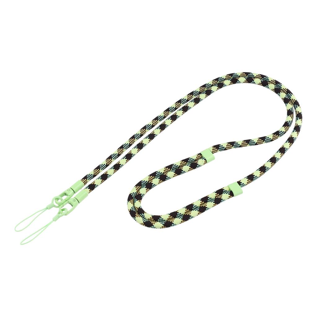 7MM Double Clasp Adjustable Lanyard Polyester Zinc Alloy Shoulder Strap for Dual-Hole Phone Cases