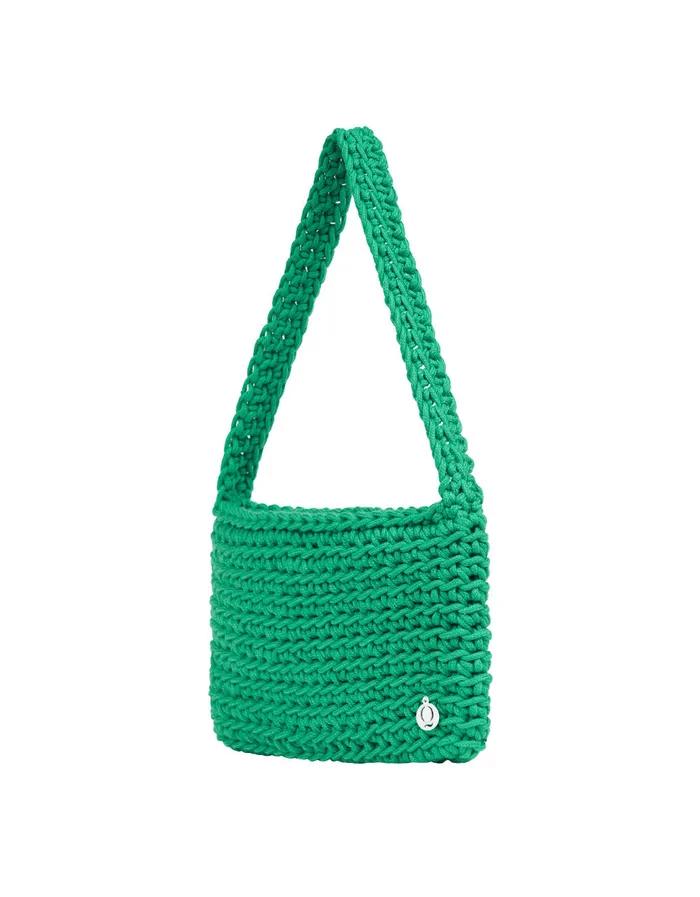 Green knit mini bag