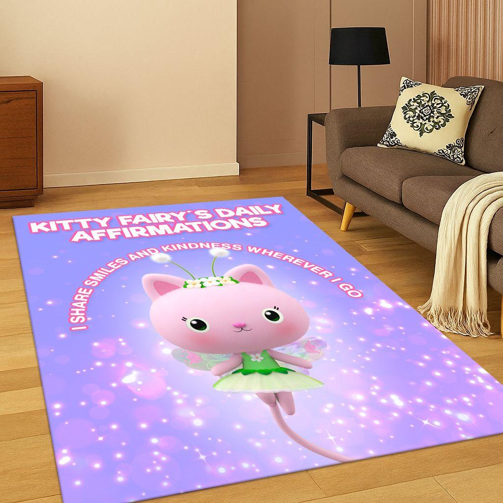 Roztomilý Gabbyin domeček pro panenky Kreslená holčička Koberec Kobereček do ložnice Obývacího pokoje Pohovky Rohožka Domácí dekorace, Kobereček pro dětskou herní zónu Protiskluzový Dárek