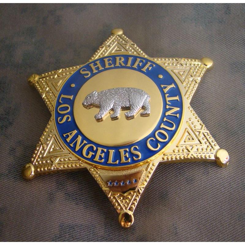 Metal badge: LA COUNTY SHERIFF/DEPUTY SHERIFF Bear badge pure bronze