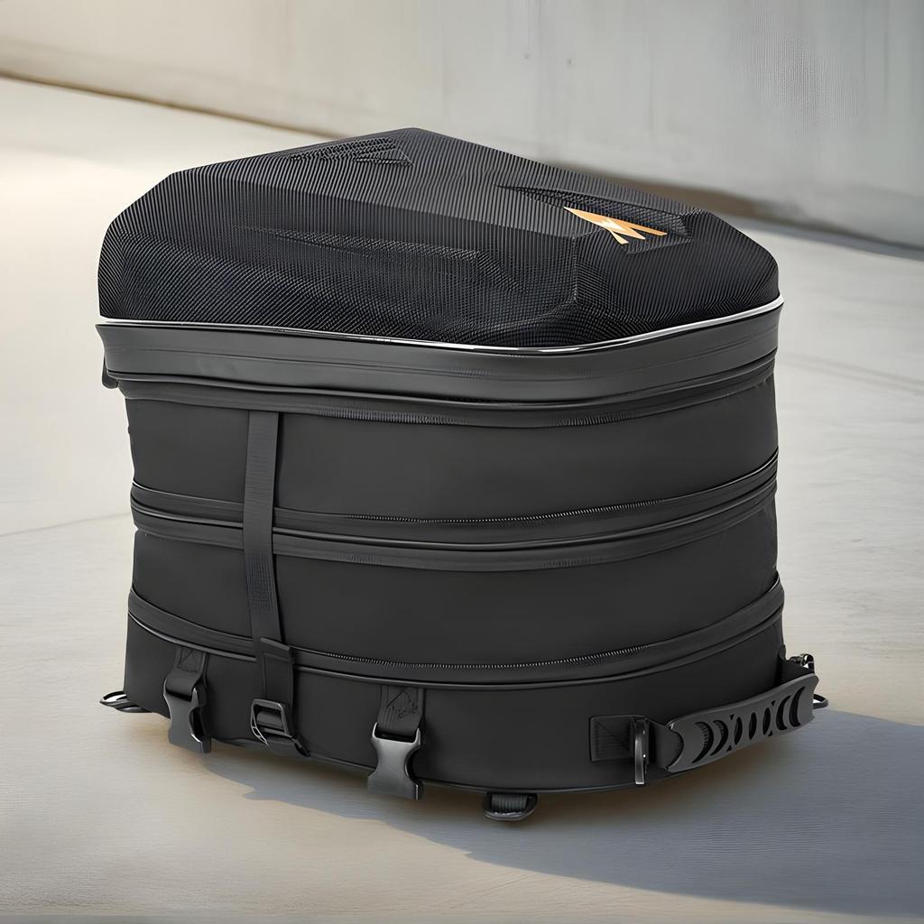 Motorcycle Rear Seat Bag 20L-28L Expandable Handbag Waterproof Motorcycle Helmet Bag For Motorbike Scooter Dirt Bike Touring