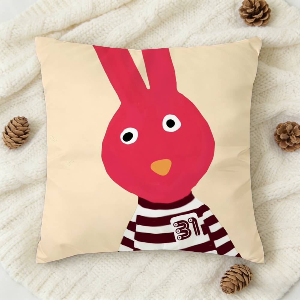 BBodoque MMinutos Bunny Doublesided Printed Square Decorative Cushion Cover for Sofa Living Room Home Decor